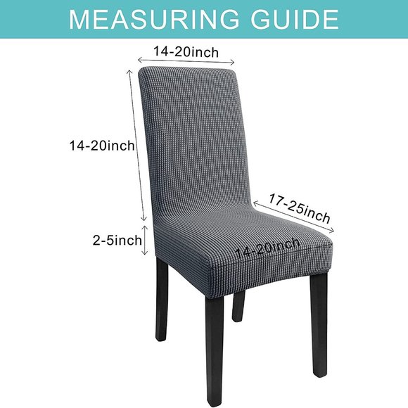 New Dining Chair Covers Set of 4 Washable Stretch Slipcovers Charcoal Gray - Picture 4 of 6